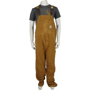 Vintage Carhartt USA Duck Canvas Distressed Work Workwear Bib Overalls 44 X 34
